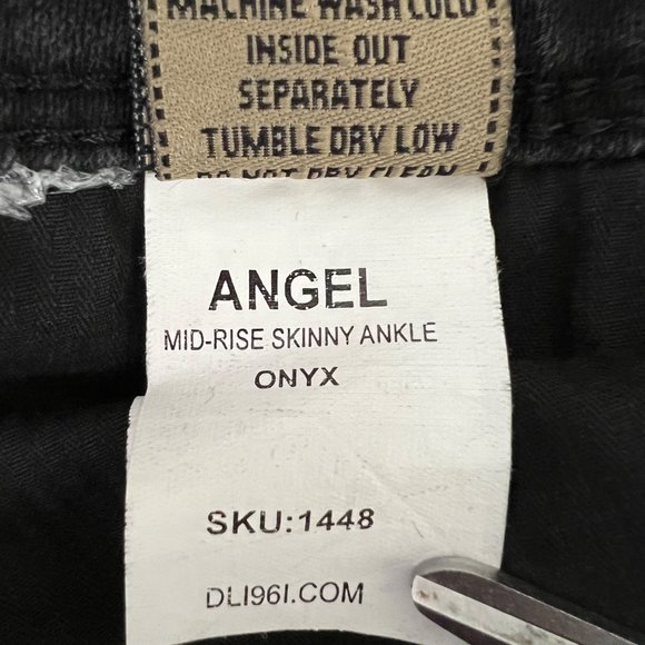 DL1961 Angel Skinny Ankle Jeans Mid Rise Onyx Black size 28 - Picture 10 of 12